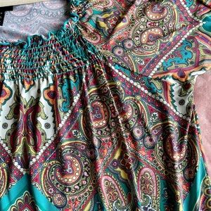 Lane Bryant Boho Paisley Banded Top 18/20W
